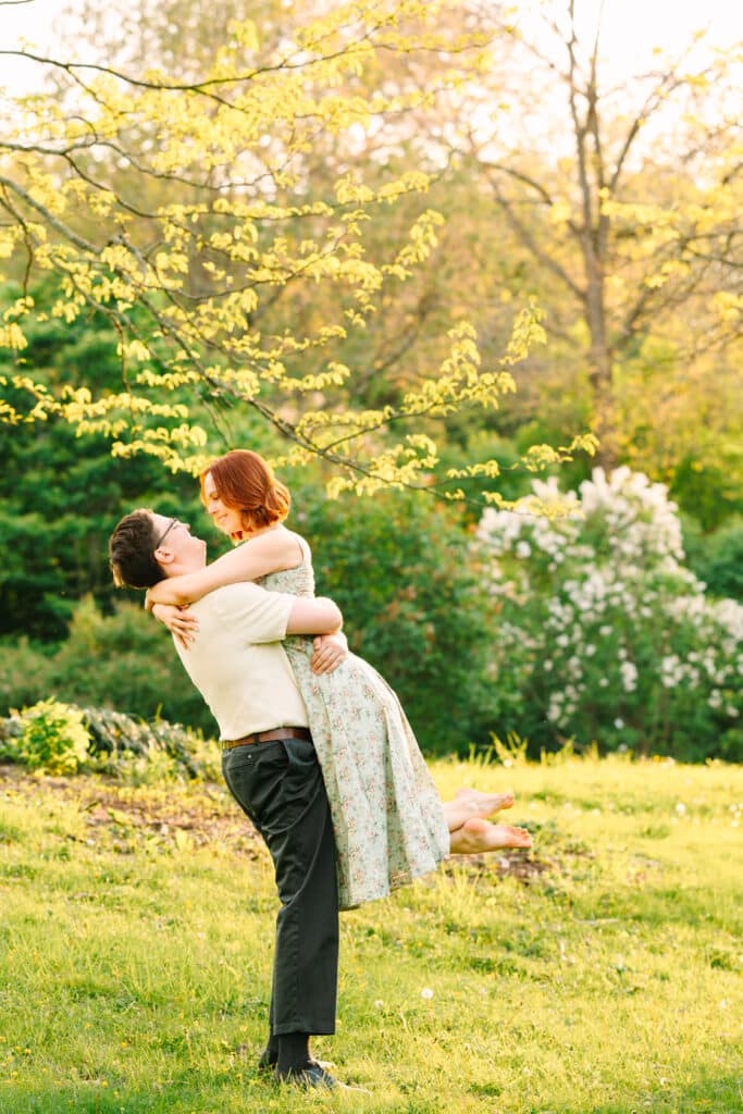 Spring Golden Hour Engagement Photo
