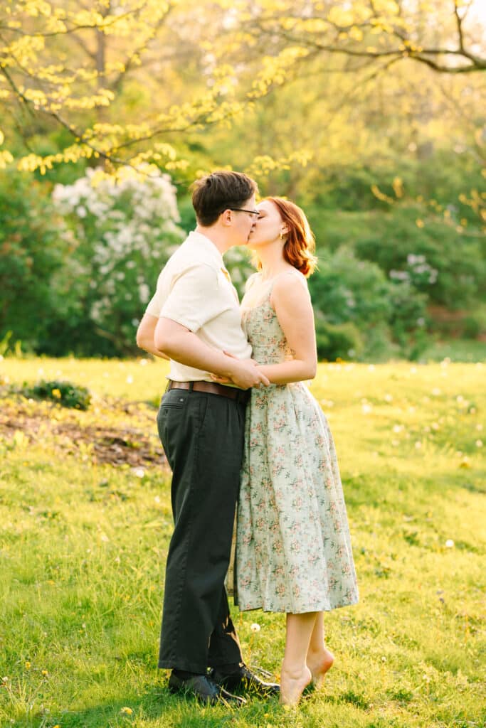 Spring Golden Hour Engagement Photos