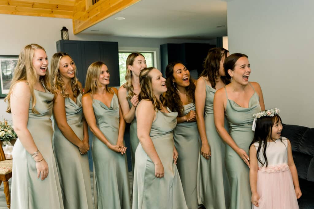 bridesmaids emotional first look