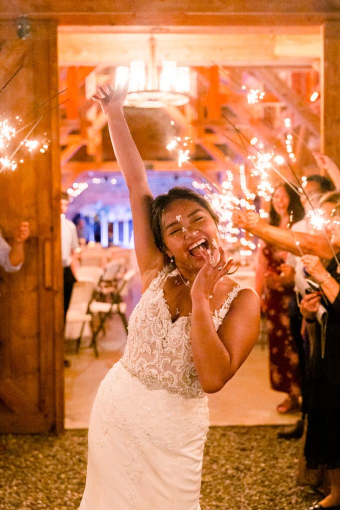 mohawk falls sparkler exit bride