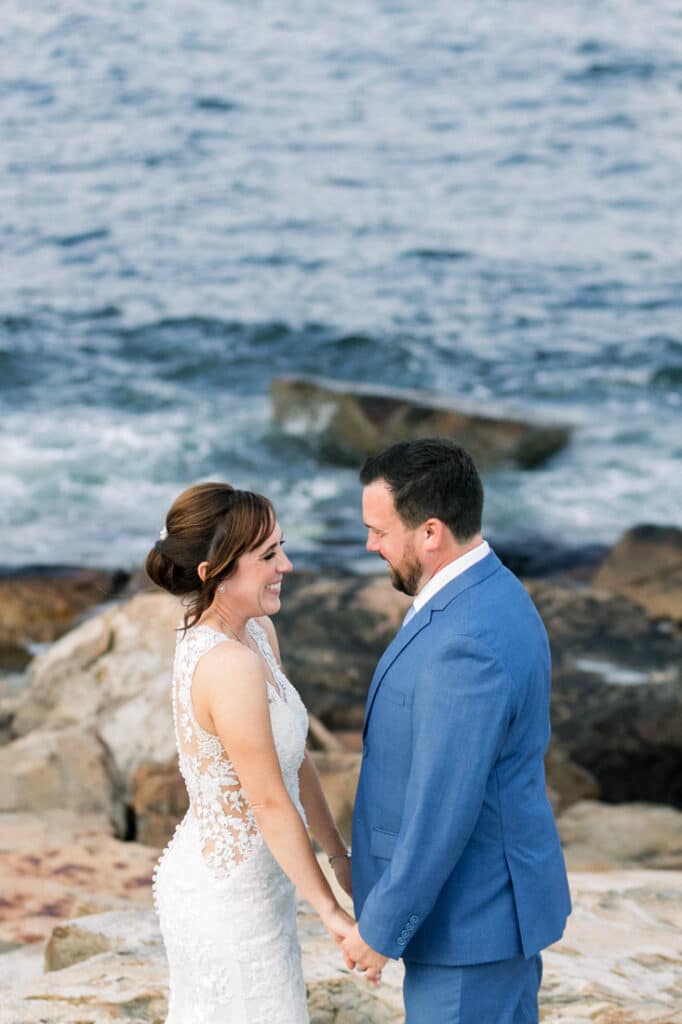 bass rocks sunset wedding portraits