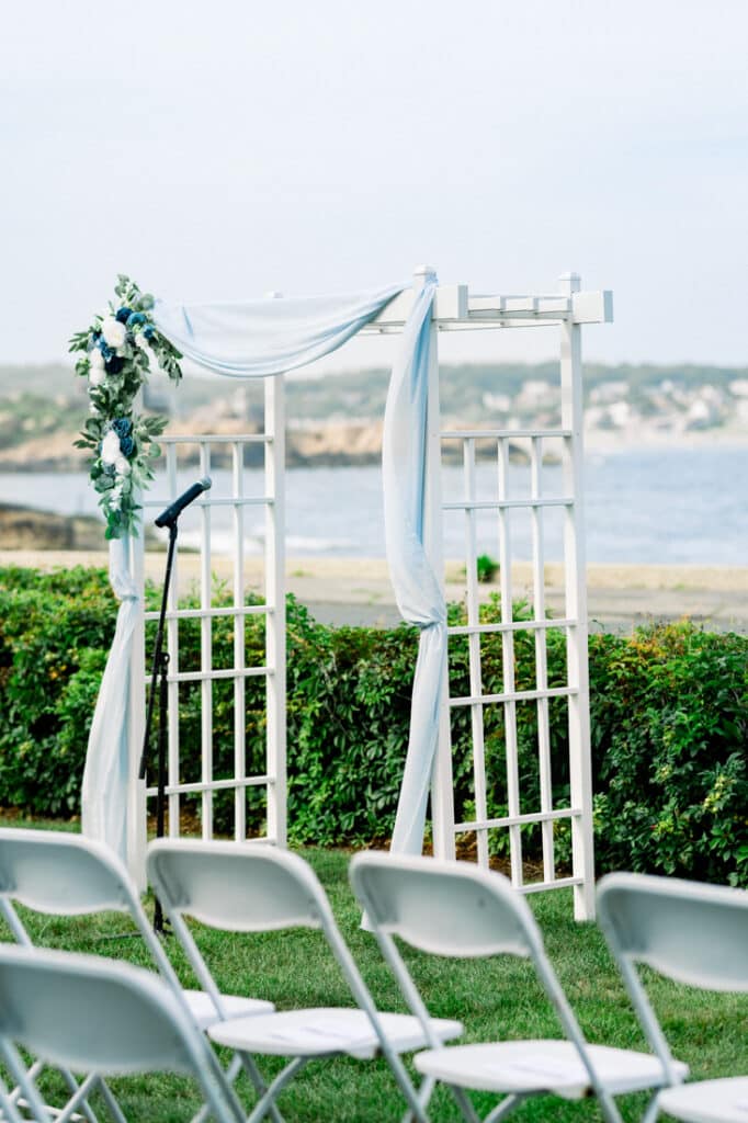 bass rocks wedding ceremony arch