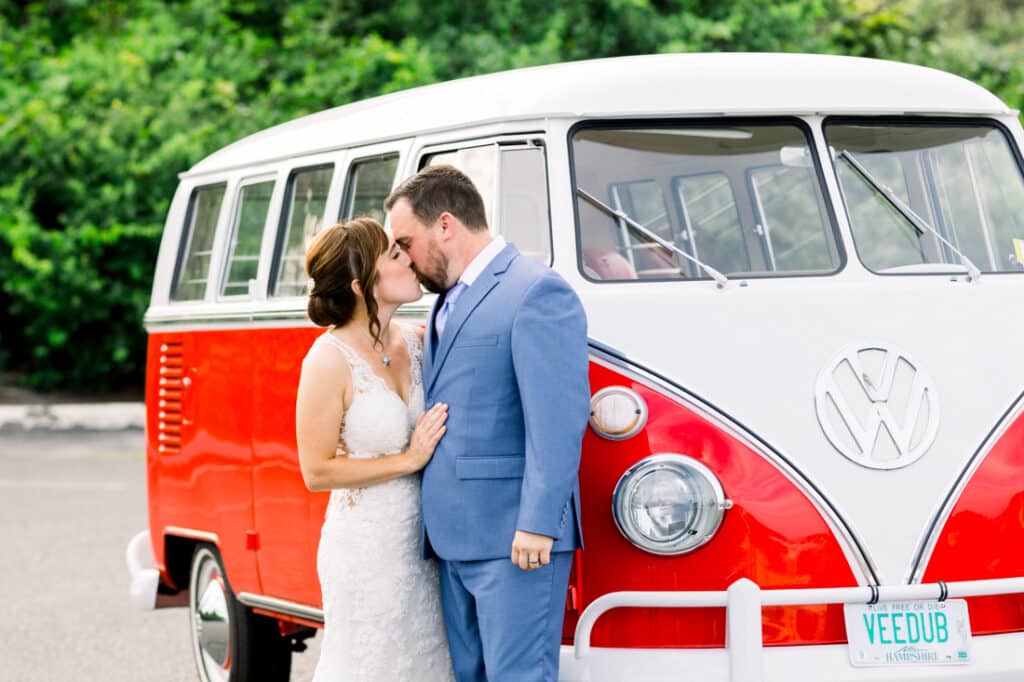 volkswagon bus just married