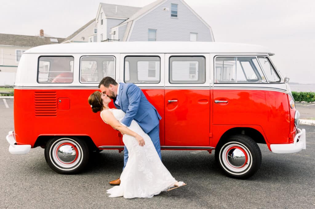 volkswagon bus wedding portraits