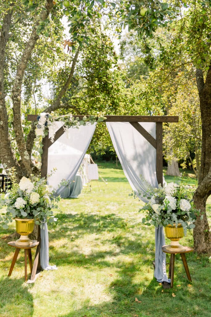 Colorful Backyard Wedding Arch