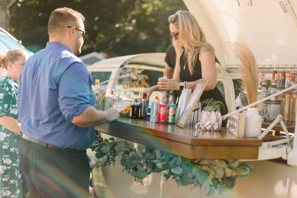 Colorful Summer Backyard Wedding Bar