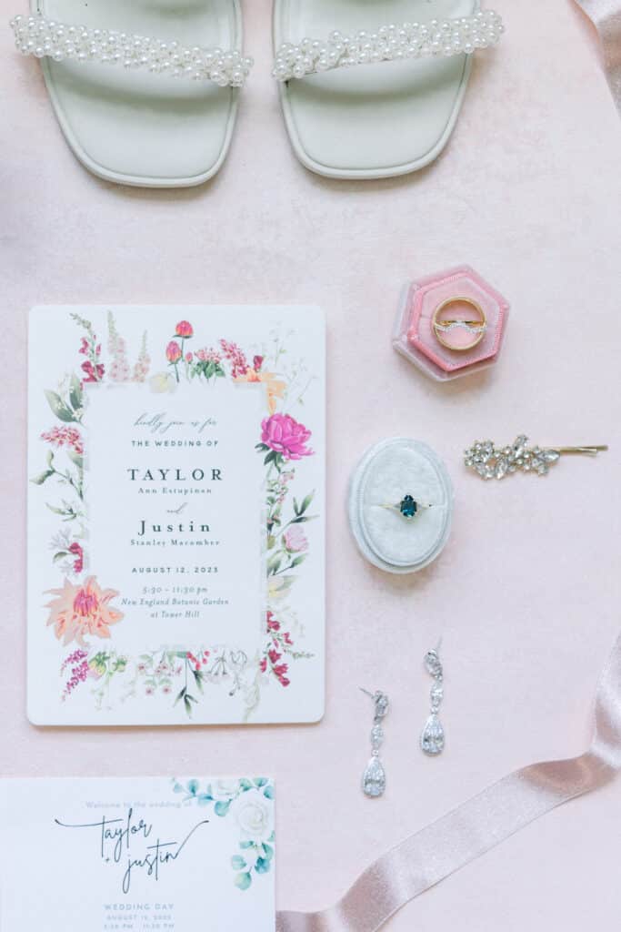 garden wedding flatlay