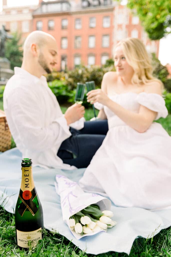 Boston Garden Engagement Session Picnic