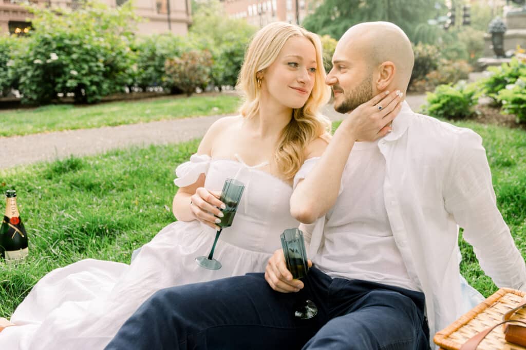 Boston Garden Picnic Engagement Photos