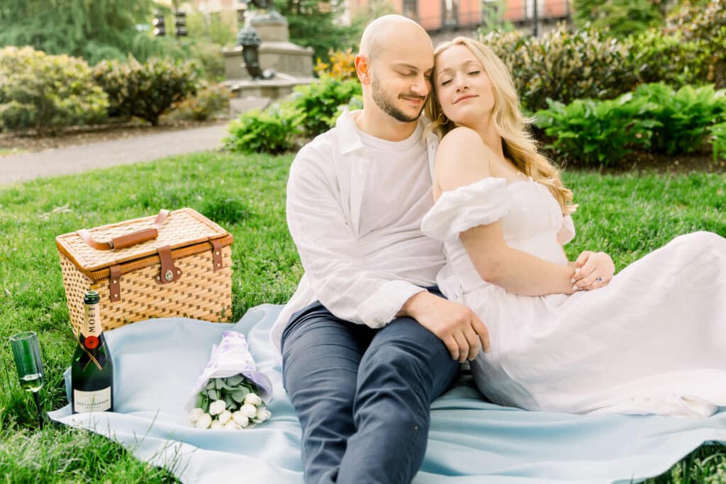 Boston Garden Picnic Engagement Session