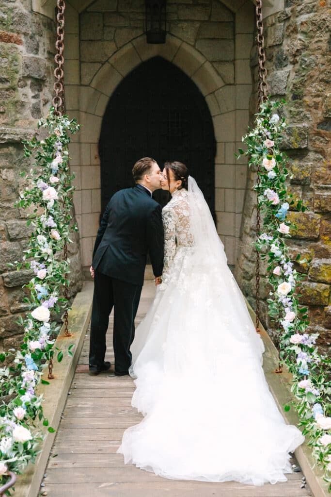 Hammond Castle Drawbrige Wedding Portrait