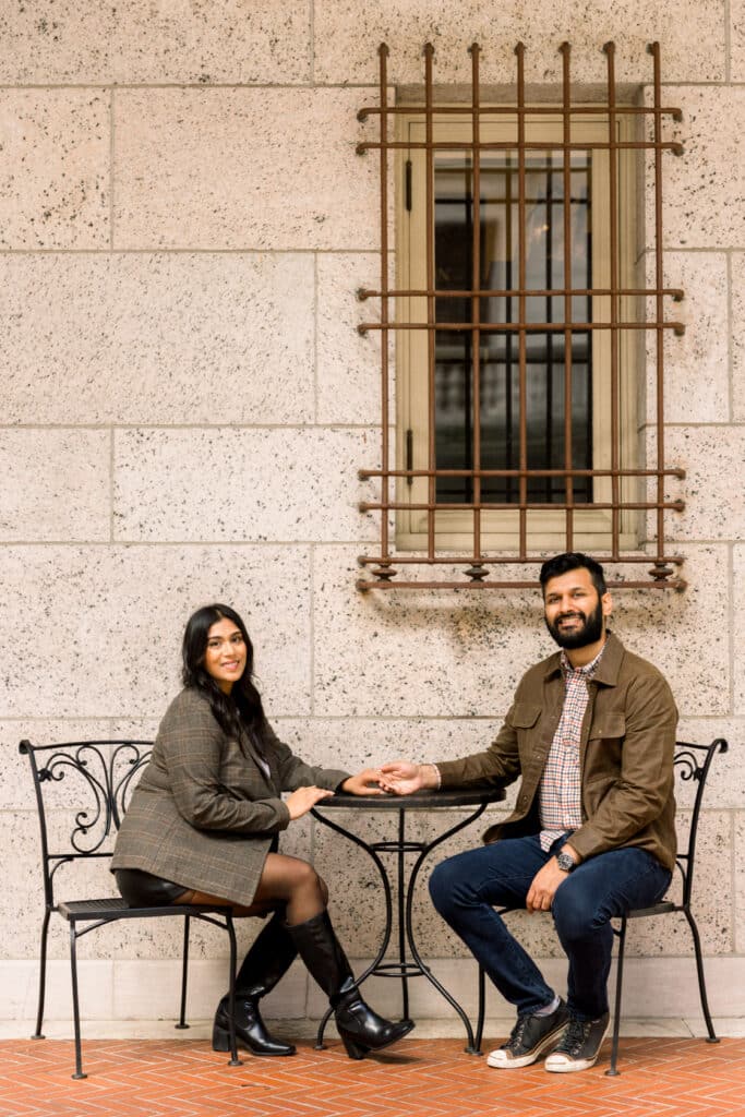 Boston Library Courtyard Engagement Session