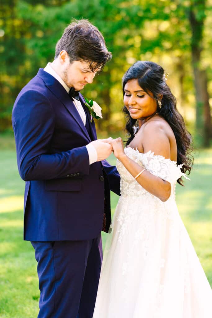Golden Hour Spring Wedding Portrait