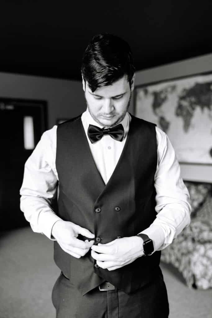 Groom Getting Ready For Wedding