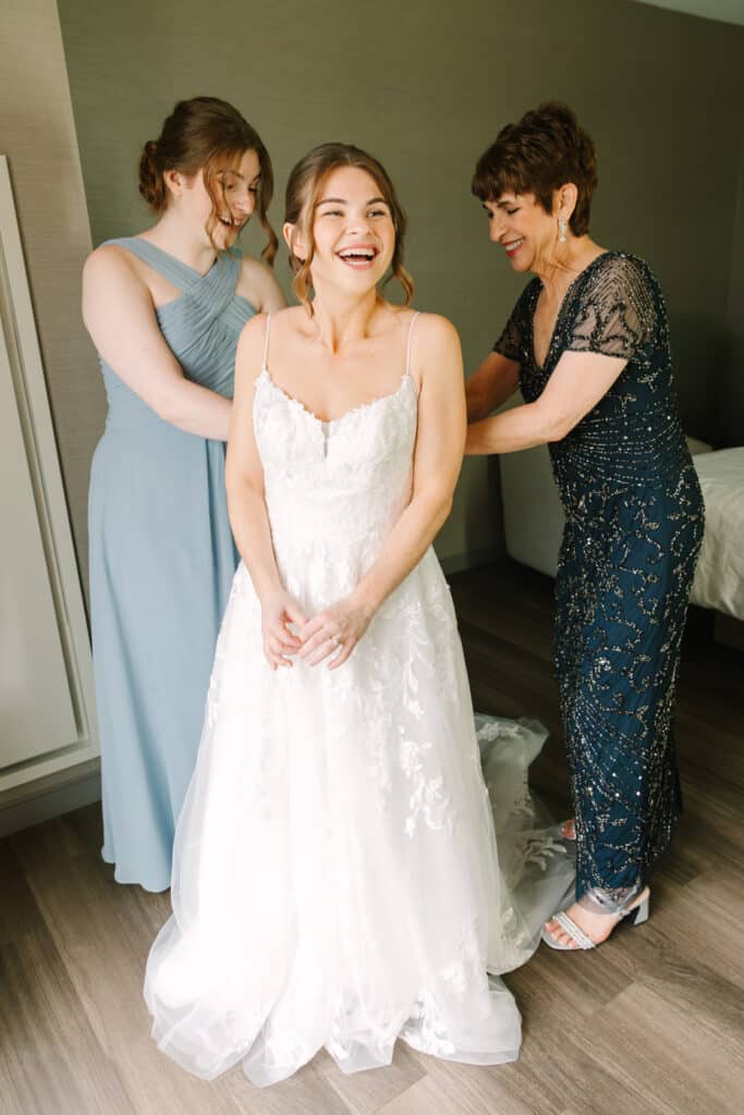 Bride Getting Into Dress