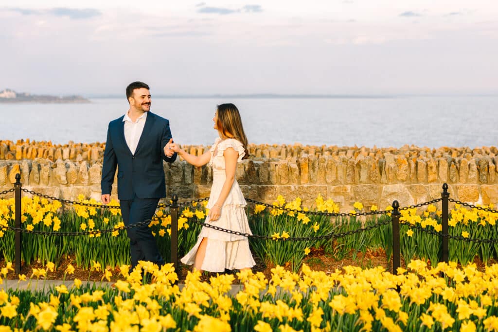 Daffodil Newport Cliff Walk Engagement