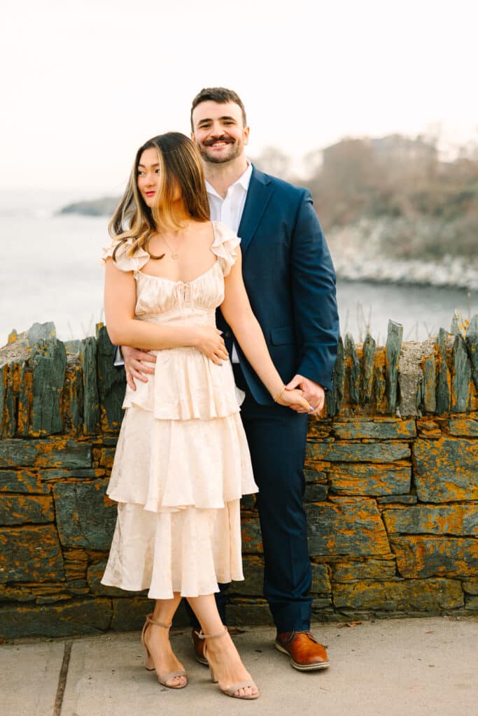 Newport Cliff Walk Engagement Photo