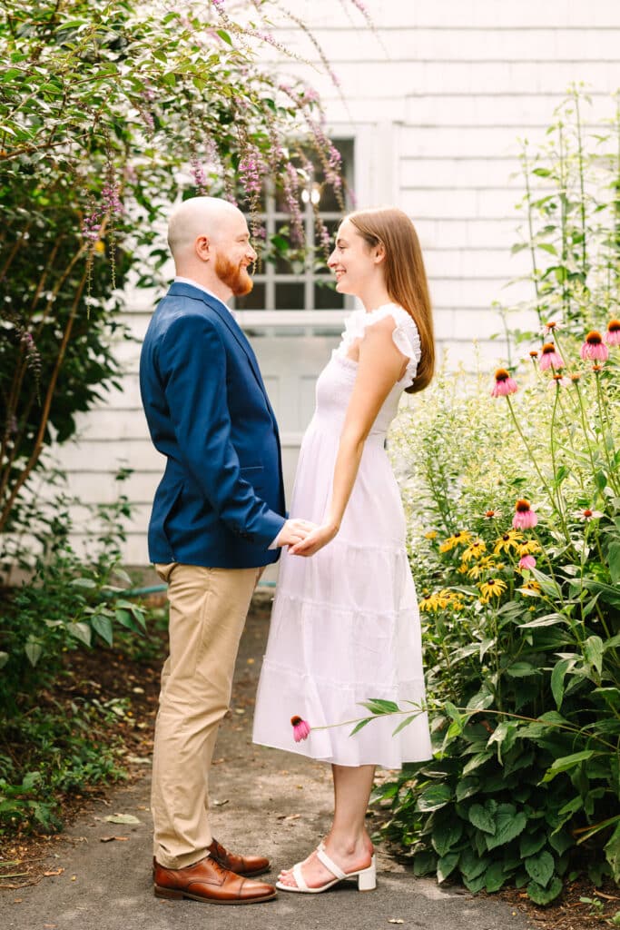 Summer Garden Engagement Photos